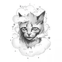 name with clouds tattoo design idea