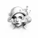 name with clouds tattoo design idea