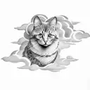 name with clouds tattoo design idea