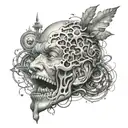 Thought creates reality mind  tattoo design idea
