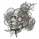 Thought creates reality mind  tattoo design idea