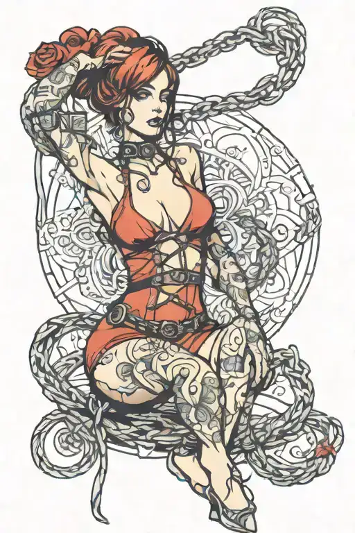 sexy bdsm bondage girl tattoo design idea