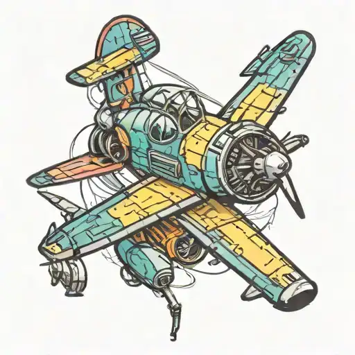 jet aircraft tattoo design idea