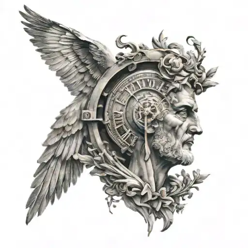 stoicism time passing tattoo design idea