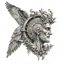 stoicism time passing tattoo design idea