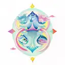 Pisces and Aries  tattoo design idea