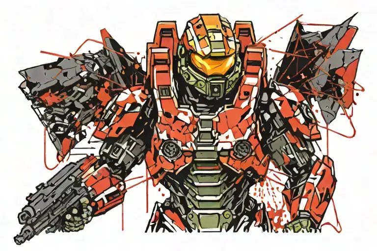 master chief tattoo design idea