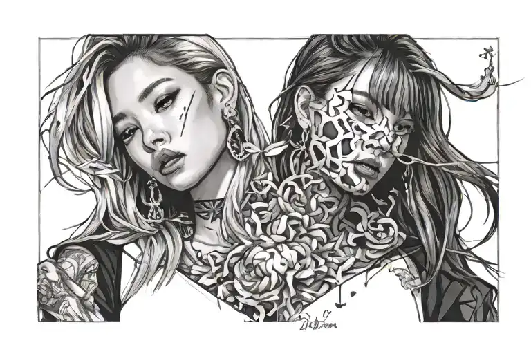 lisa blackpink tattoo design idea