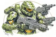 master chief tattoo design idea