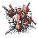 Deadpool vs Spider Man tattoo design idea