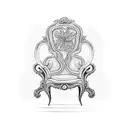 A beautifully restored antique chair with intricate details tattoo design idea