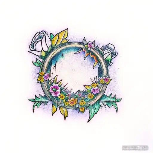  magical world of the lord of the rings landscapes, flowers, objects tattoo design idea