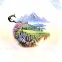  magical world of the lord of the rings: landscapes, flowers, objects, sword, bow with arrows, rings tattoo design idea
