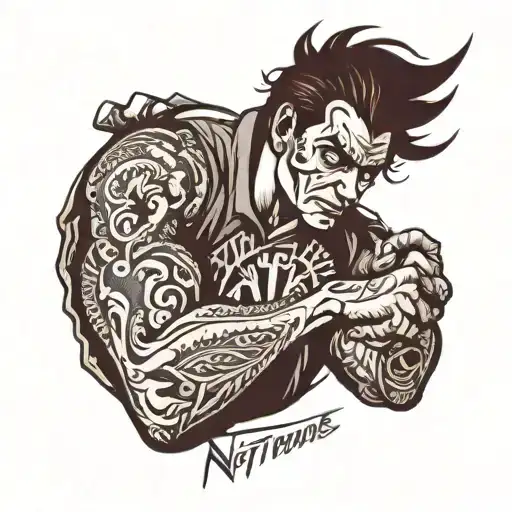 man by him self trusting no one tattoo design idea