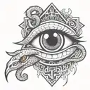 trust no one eye symbol integrated intrgrated with snake   tattoo design idea