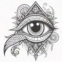 trust no one eye symbol integrated intrgrated with snake   tattoo design idea