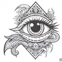 trust no one eye symbol integrated intrgrated with snake   tattoo design idea