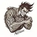 man by him self trusting no one tattoo design idea