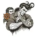 man by him self trusting no one tattoo design idea