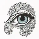trust no one eye symbol integrated tattoo design idea