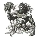 poseidon god tattoo design idea
