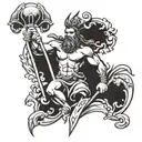 poseidon god tattoo design idea