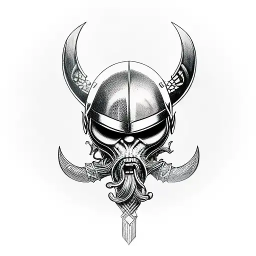 viking marvel creepy tattoo design idea
