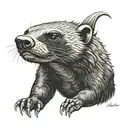 honey badger tattoo design idea