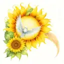 sunflower and angel wings tattoo design idea
