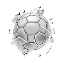 Soccer and Music combined tattoo design idea
