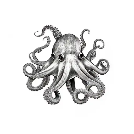 Octopus mushrooms tattoo design idea