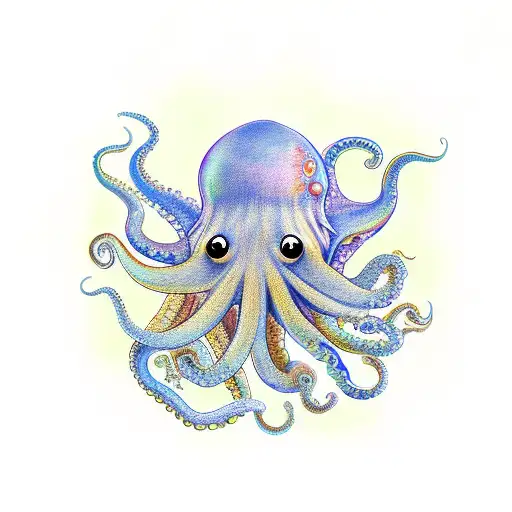 Octopus but his head is mushrooms tattoo design idea