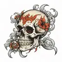 crying skull tattoo design idea