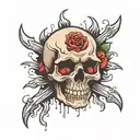 crying skull tattoo design idea