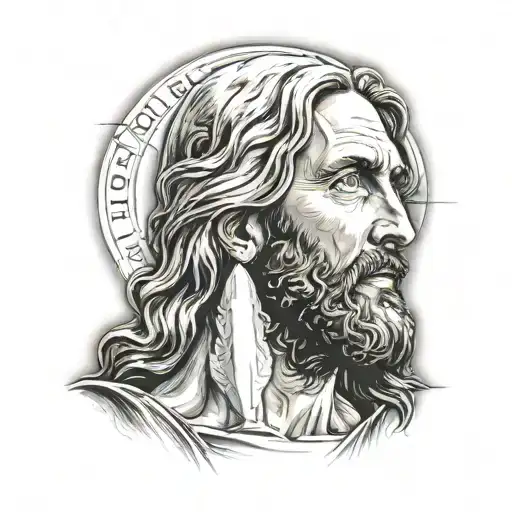realistic jesus christ portrait tattoo design idea
