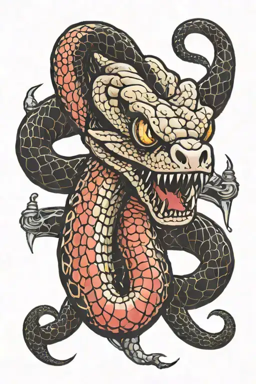 black snake head looking straight ahead tattoo design idea