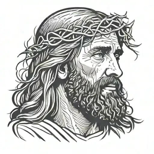 Jesus Christ portrait tattoo design idea