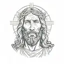 Jesus Christ portrait tattoo design idea