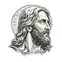 realistic jesus christ portrait tattoo design idea