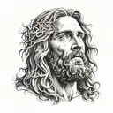 realistic jesus christ portrait tattoo design idea