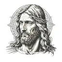 realistic jesus christ portrait tattoo design idea
