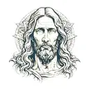 realistic jesus christ portrait tattoo design idea