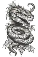 black snake head looking straight ahead tattoo design idea