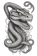 black snake head looking straight ahead tattoo design idea