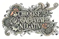 the word choose negative space  tattoo design idea