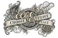 the word choose negative space  tattoo design idea