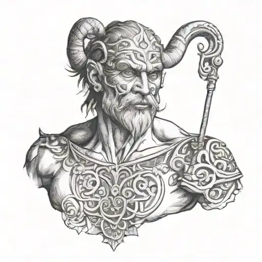Character from Basque mythology called Sugaar tattoo design idea