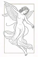 angel falling tattoo design idea