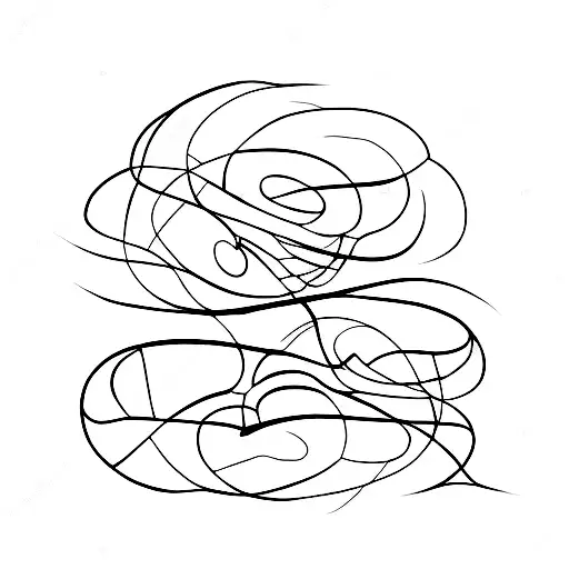 minimalist represetantoon of a timeline and death in a single line tattoo design idea