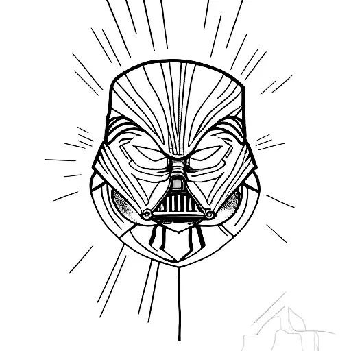 anakin Skywalker Dark side Holding red lightsaber tattoo design idea